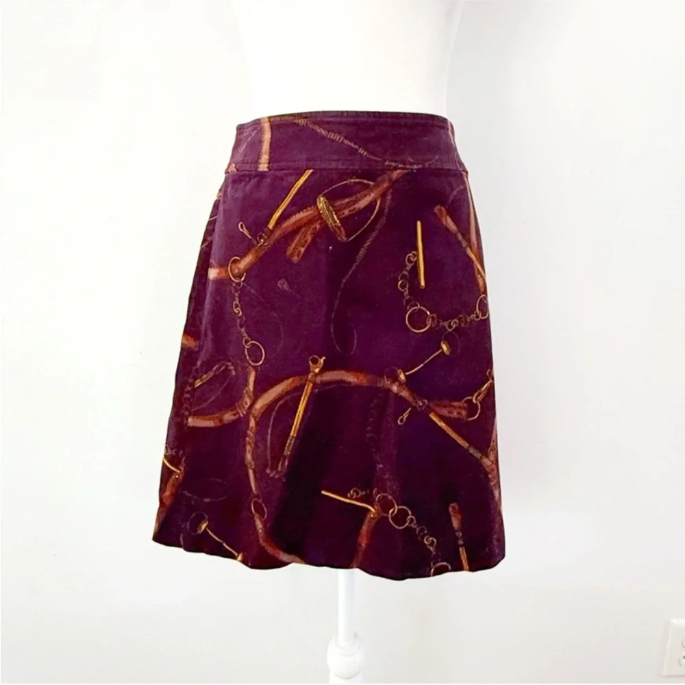 Talbots Women Equestrian Corduroy Skirt 8P Old Money Preppy Horse Ivy League